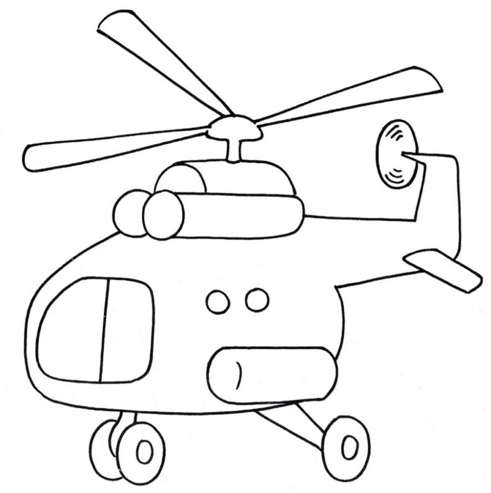 Раскраска вертолет для детей 4-5 лет