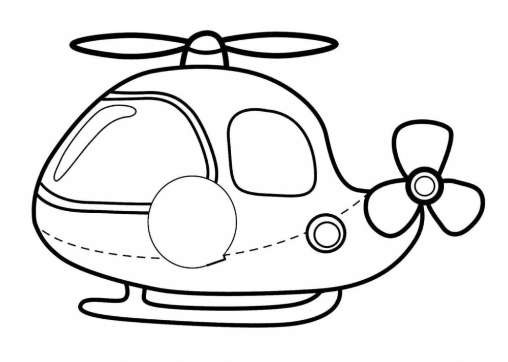 Раскраска вертолет для малышей