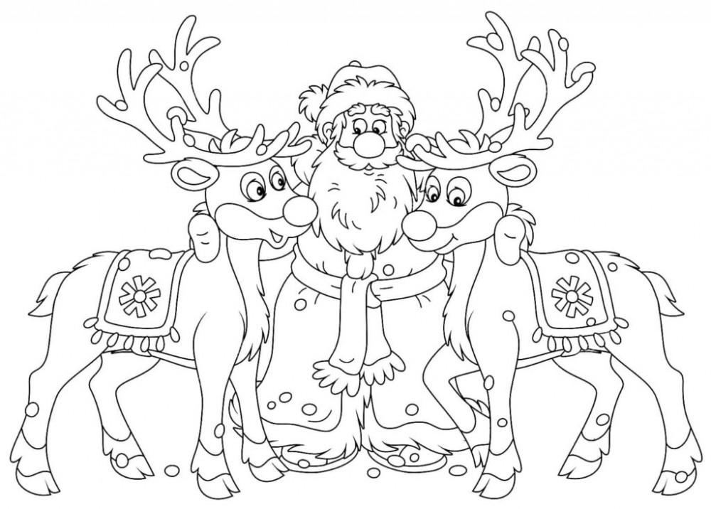 Дед Мороз и рождественские олени