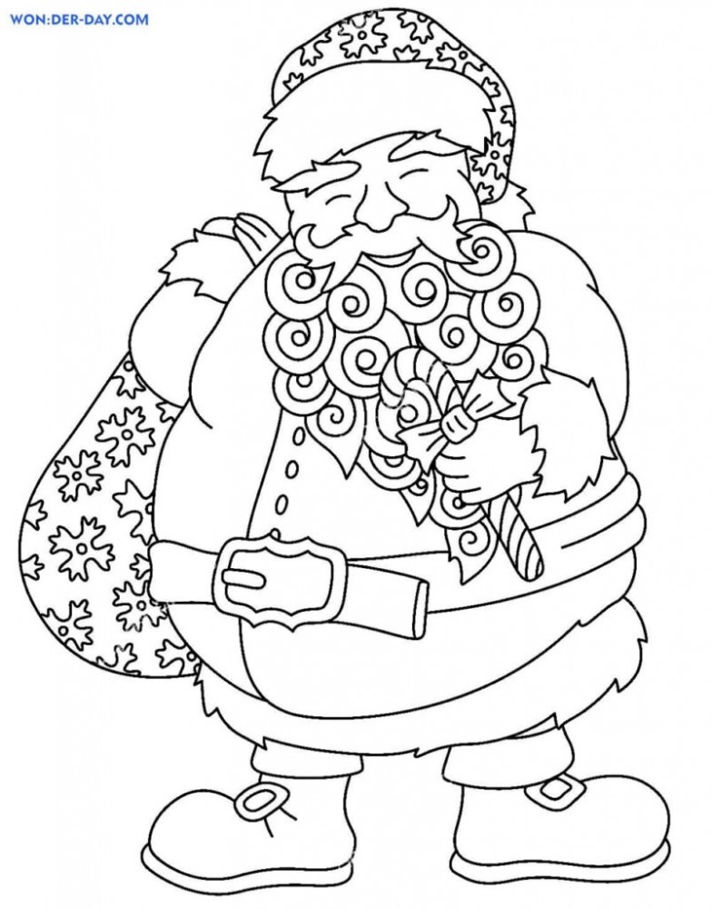Дед Мороз с кудрявой бородой