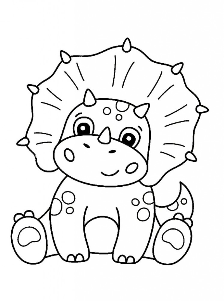 Раскраска Трицератопс для детей ♥ Онлайн и Распечатать Бесплатно!