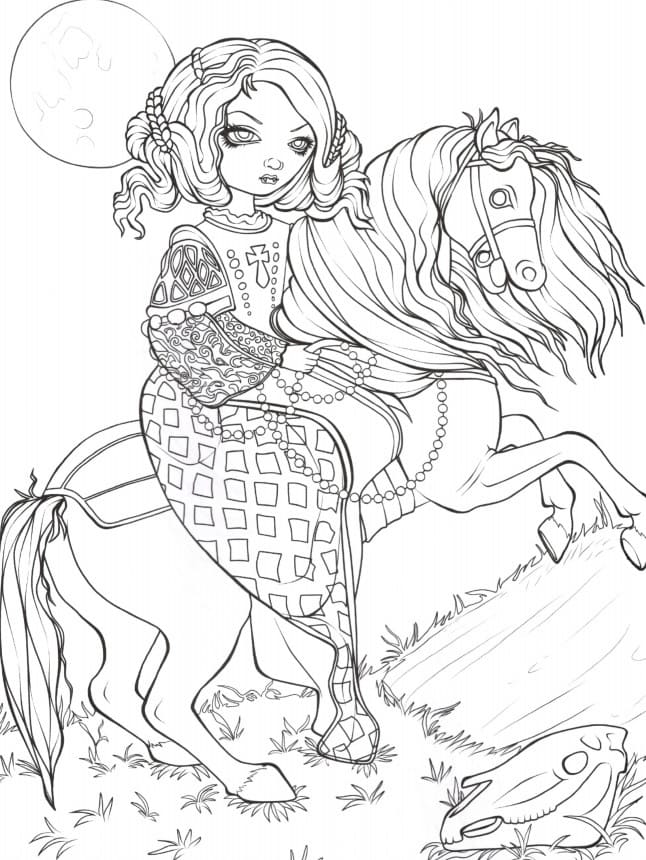 Девушка скачет на лошади.
