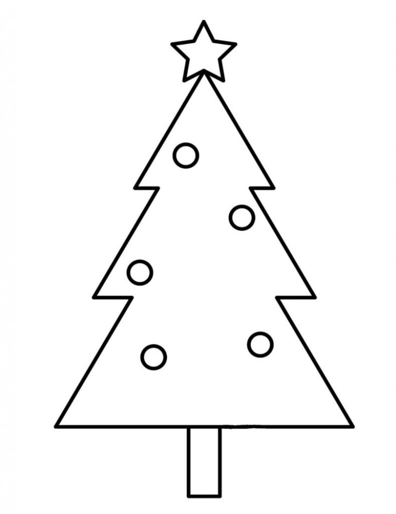 Раскраска новогодняя елка для детей 3 лет