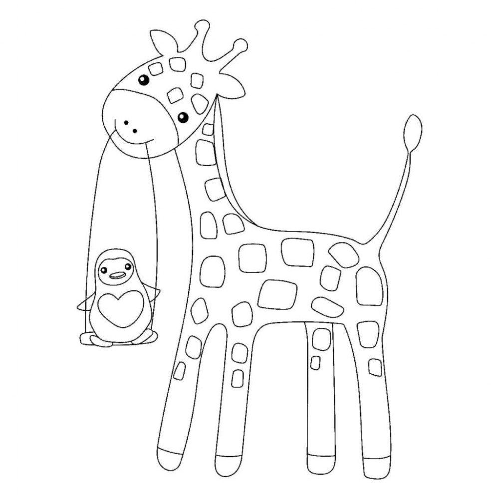 Раскраска Жираф для детей 6-7 лет