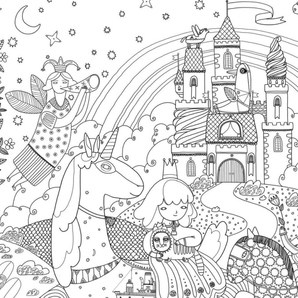 Сказочный замок с единорогами и феями