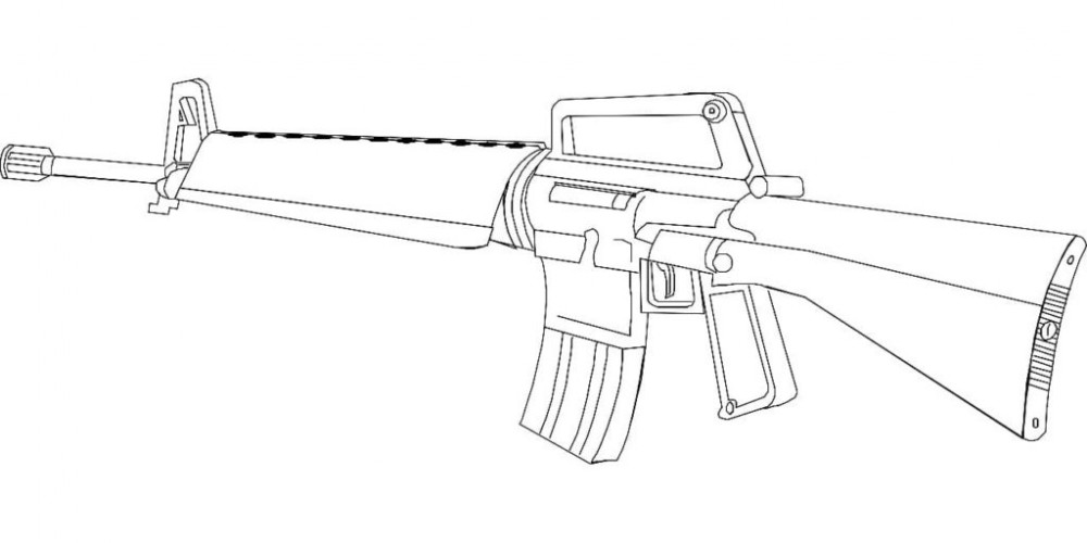 Автомат м16 рисунок