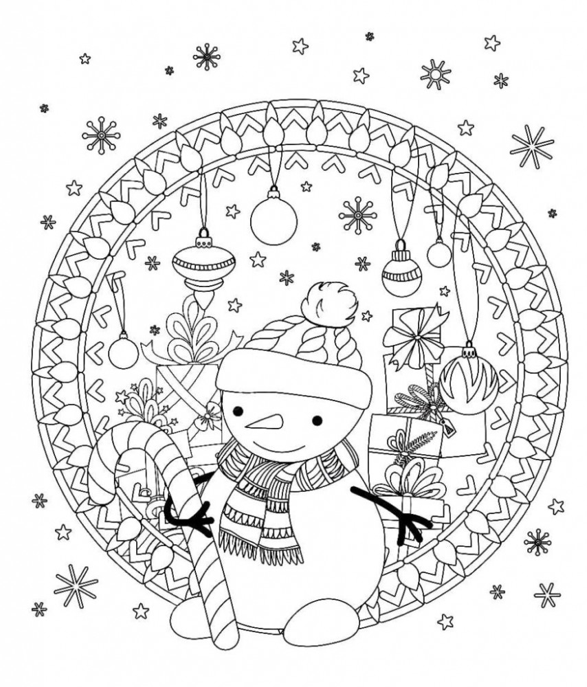 Снеговик с карамельной тростью