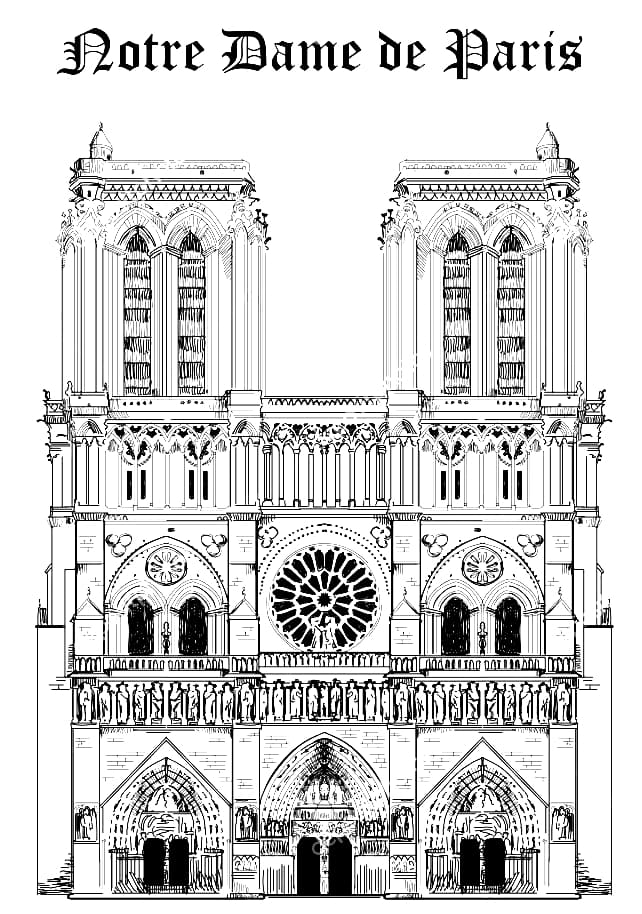 Чертеж нотердам де пари