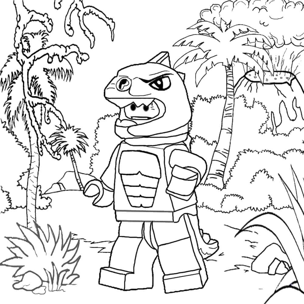 Лего человек в костюме динозавра