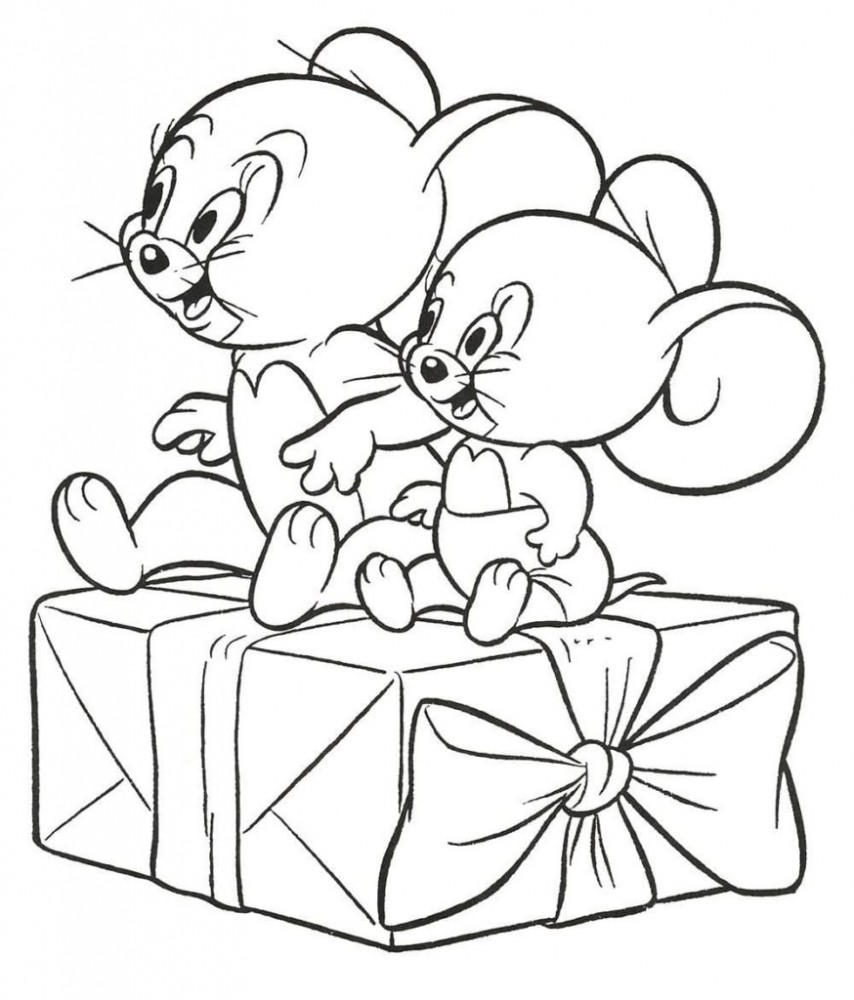 Джерри и Таффи сидят на подарке
