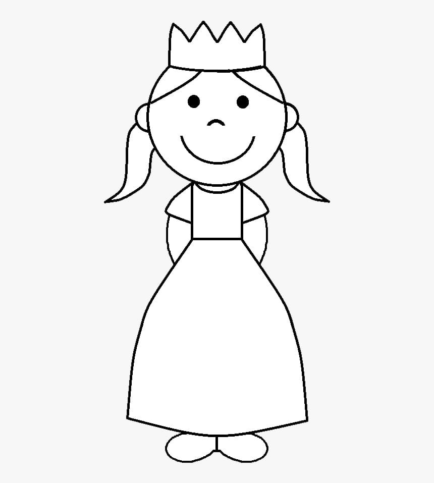 Легкая раскраска принцессы для девочек 3-4 лет