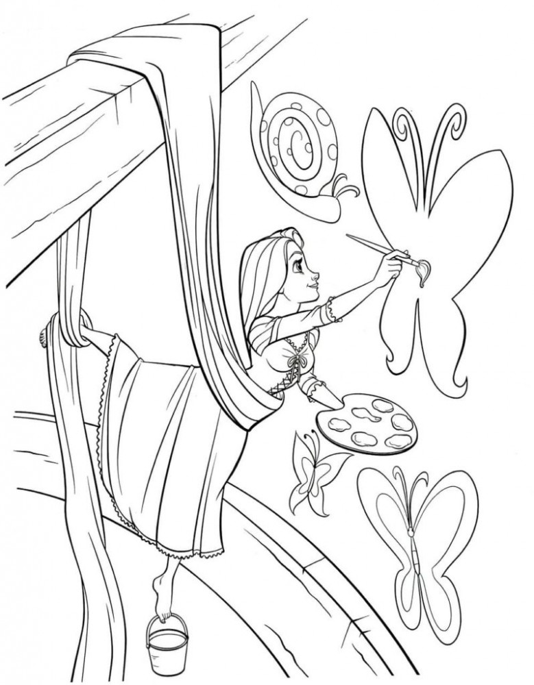 Рапунцель рисует бабочек