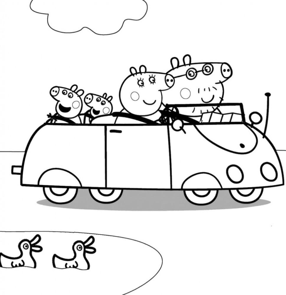 Семья Свинов на машине