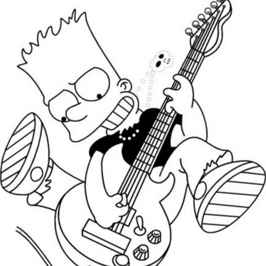 Барт симпсон с гитарой