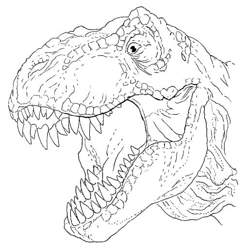 Тираннозавр показывает острые зубы