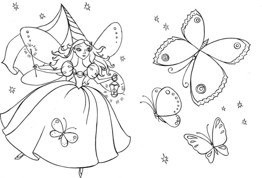 Волшебная фея и бабочки