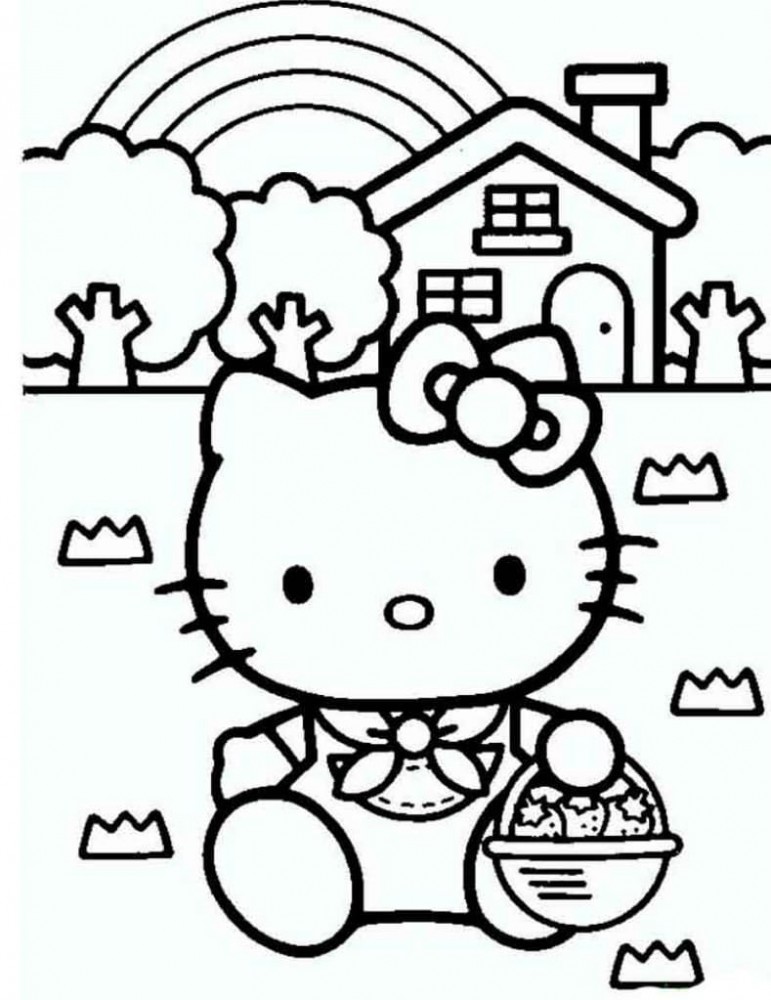 Раскраски Хелло Китти (Hello Kitty) - распечатать