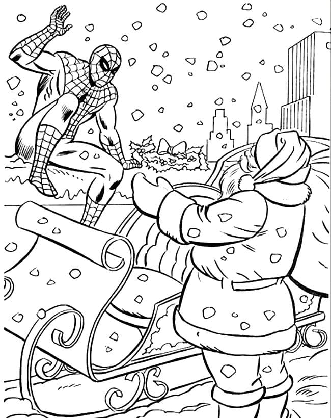 Дед Мороз поздравляет Человека-Паука