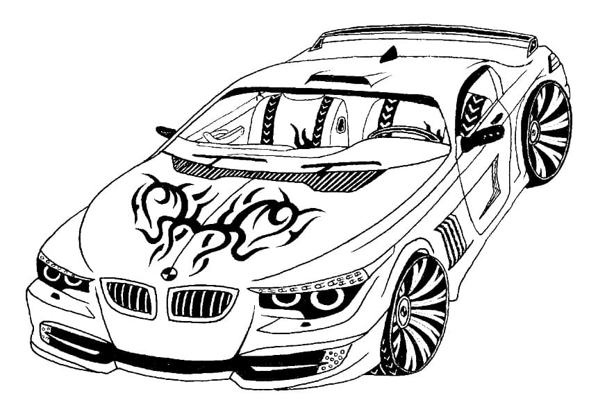 Скачать или распечатать раскраски машины БМВ (BMW)