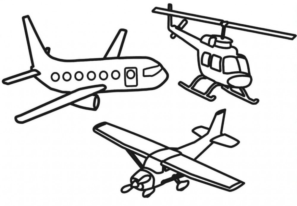 Раскраска вертолет для малышей