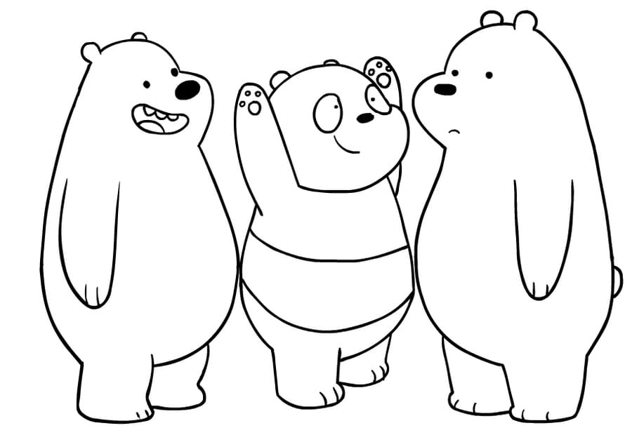 Гризли, Панда, Белый медведь