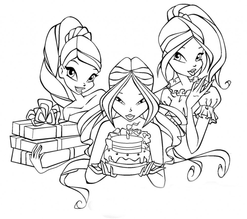Куклы Винкс с тортом