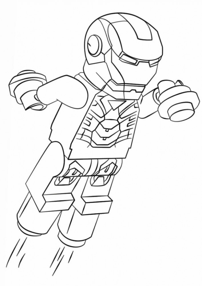 Лего Железный человек раскраска
